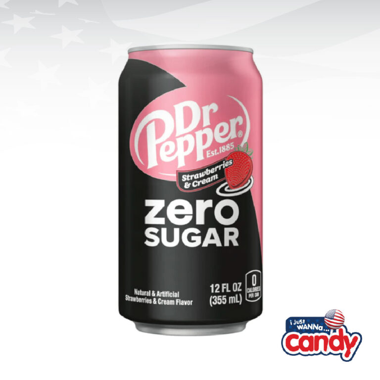 Dr Pepper Strawberries & Cream Zero Sugar 12fl.oz (355ml) - Ijustwannacandy